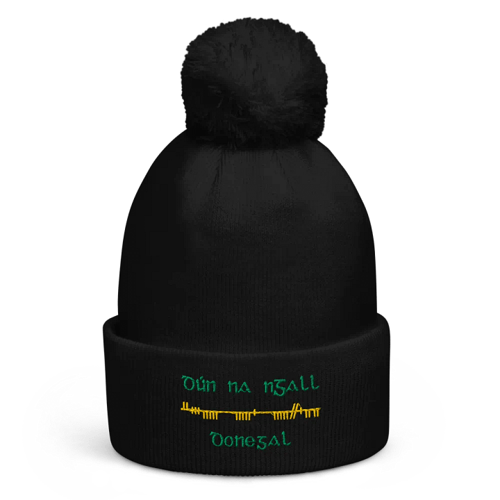 Donegal/Dún na nGall, Orthodox Ogham embroidered Pom-Pom Beanie product image (1)