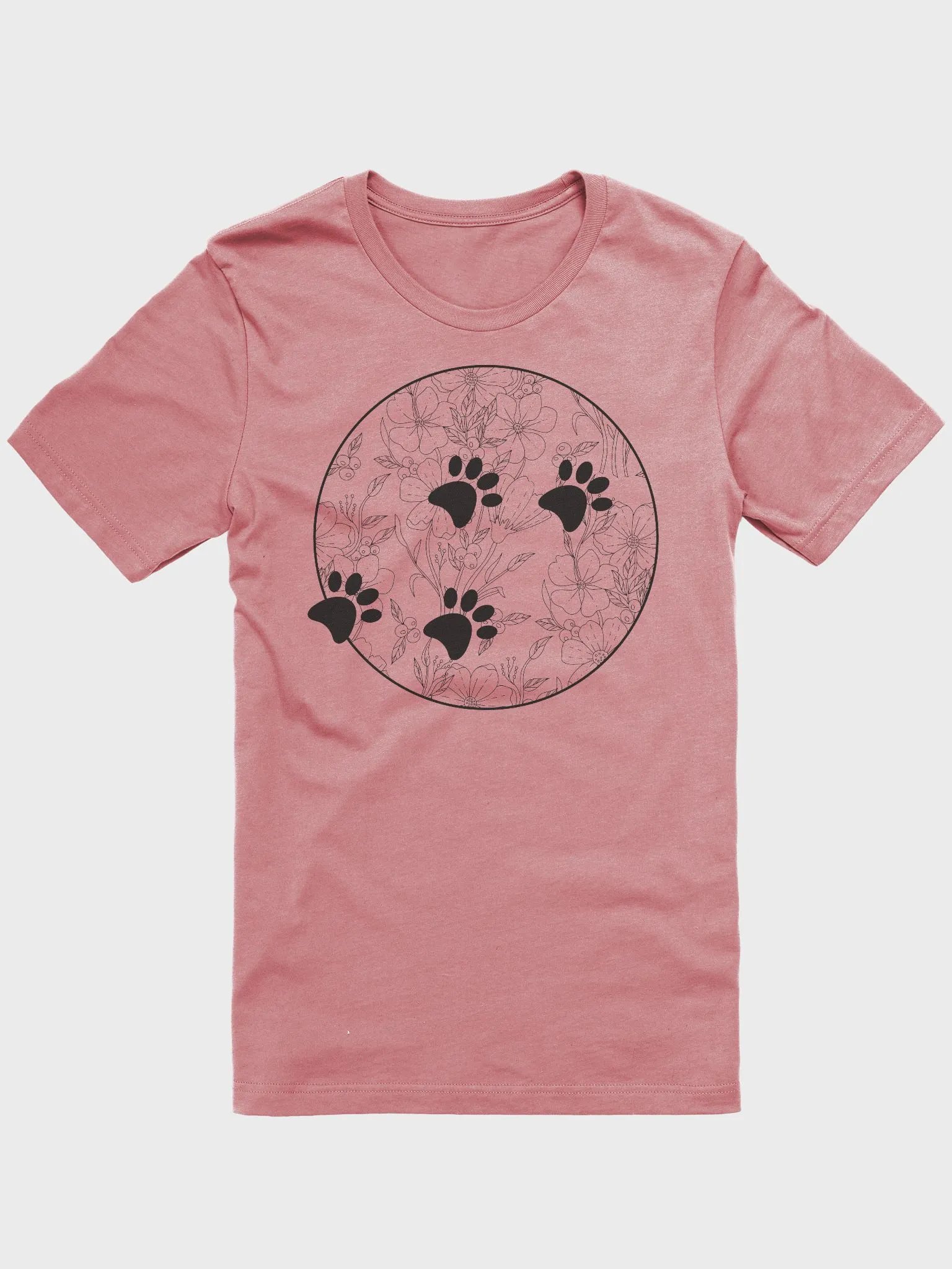 Floral Paw Print Mandala T-Shirt - Dog Lover Boho Tee product image (1)