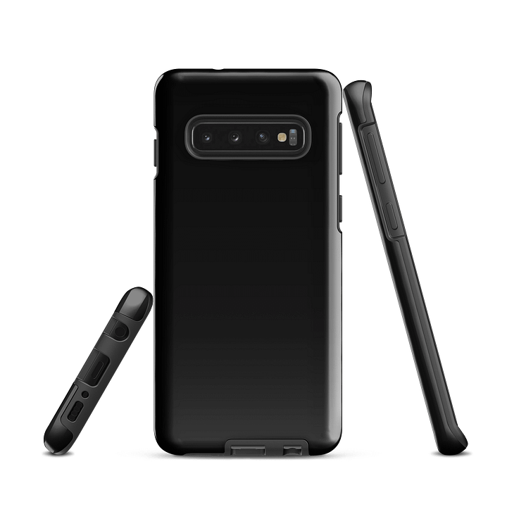 Black Solid Colour Samsung® Glossy Tough Case product image (1)