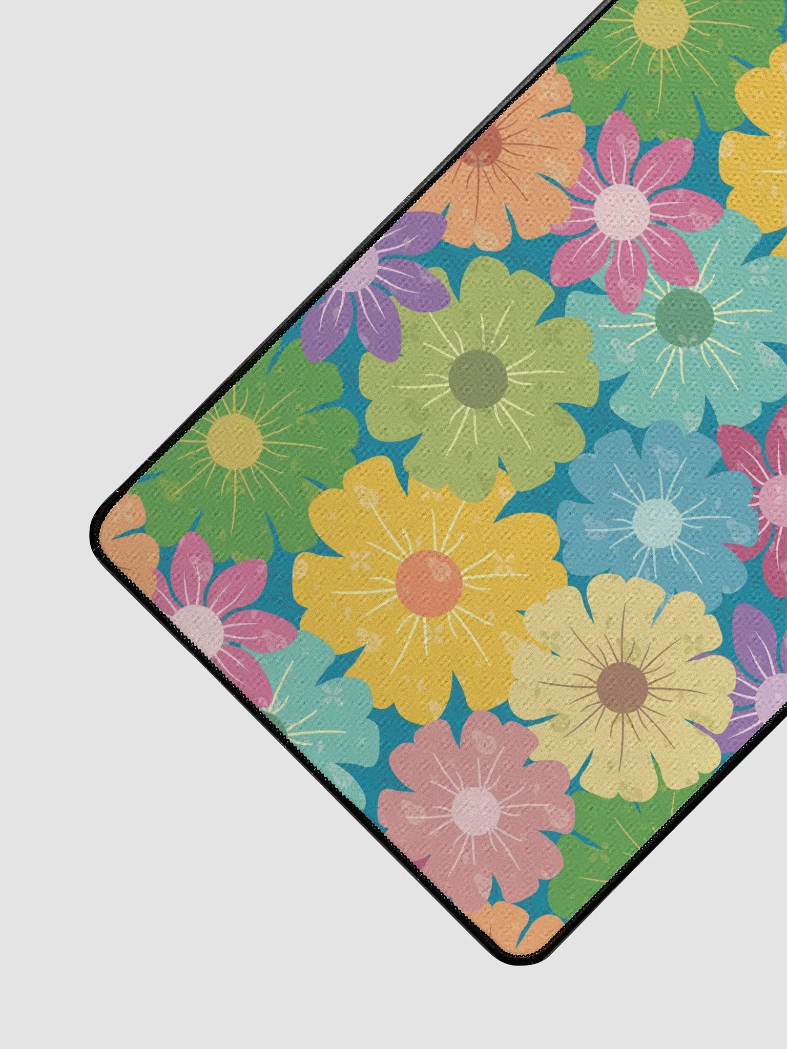 Vibrant Daisy Floral Block Prints Design Desk Mat product image (2)