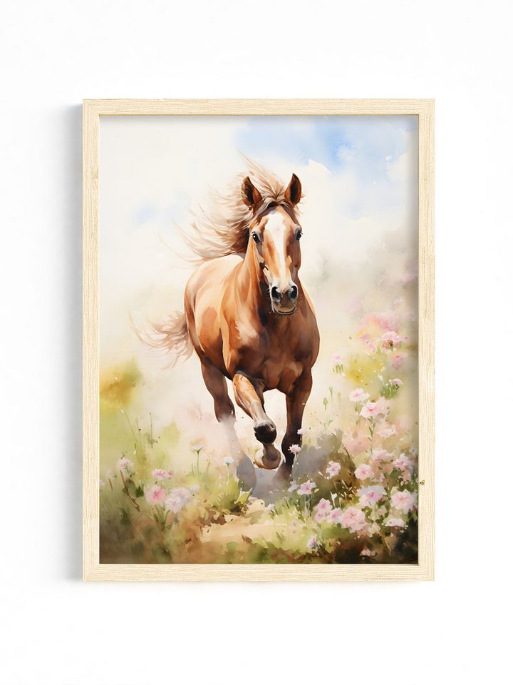 Watercolor Horse Galloping in the Fields product image (1)