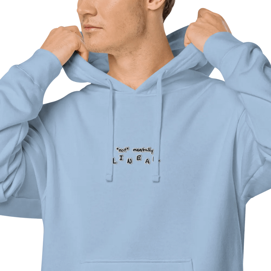 *not* mentally linear embroidered pigment-dyed hoodie (bubble print) product image (6)