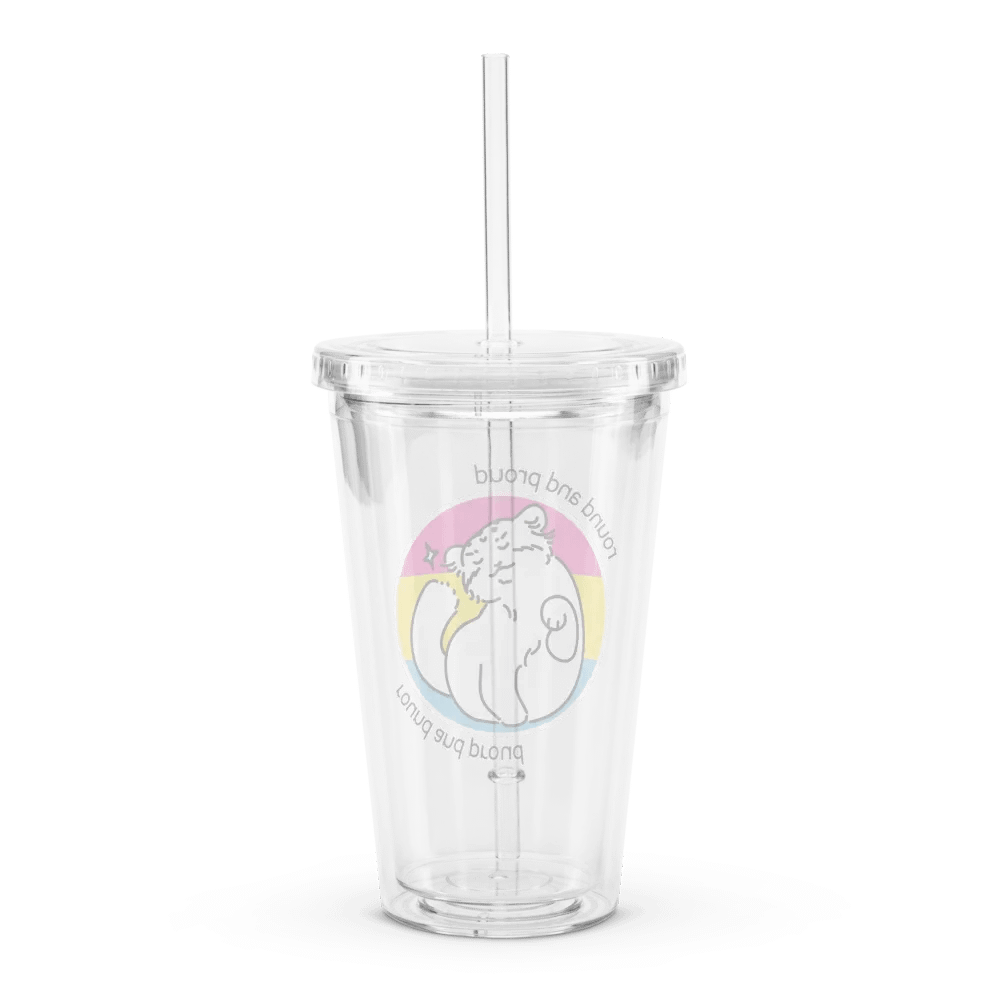 Round and Proud Manul Pansexual Version - Transparent Cup & Straw product image (2)