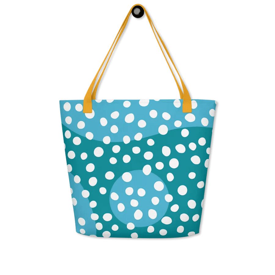 Turquoise Dot Clusters Large Tote Bag product image (5)