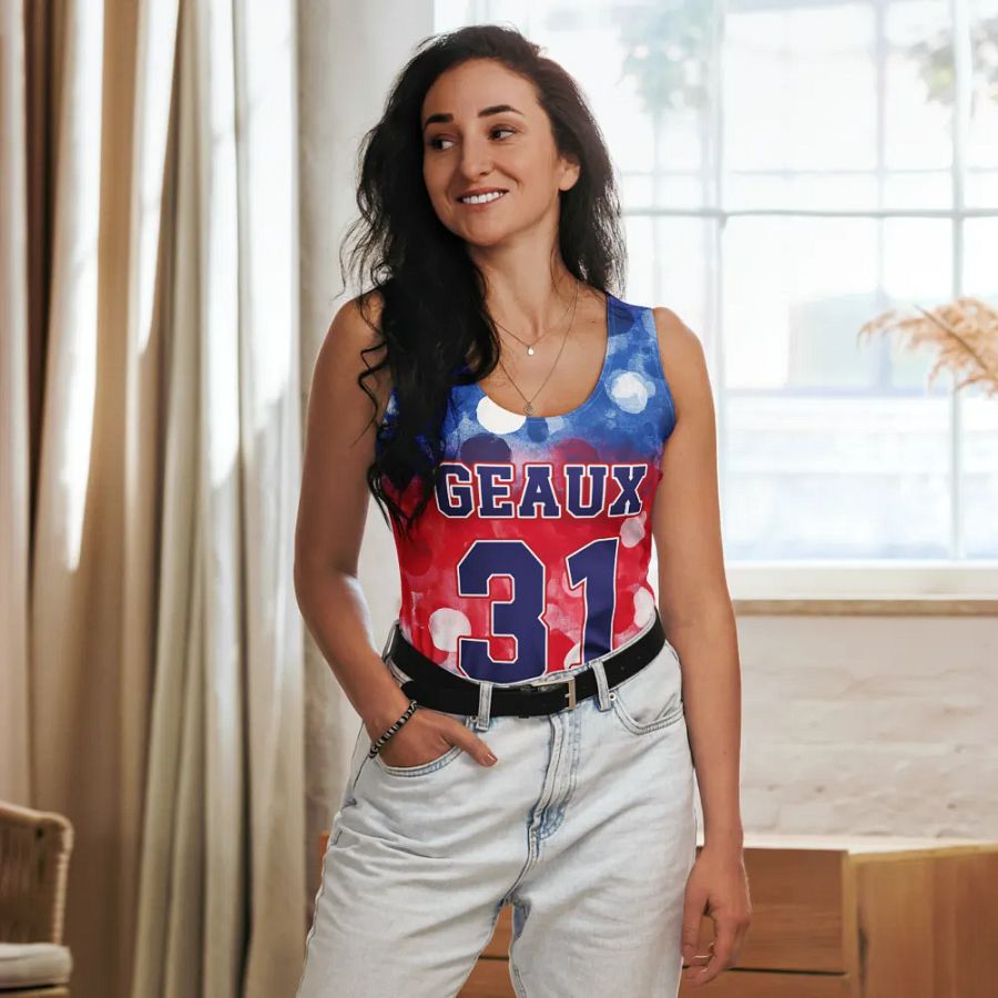 RWB Bokeh Ombre All Over Print Tank Top - Geaux 31 product image (8)