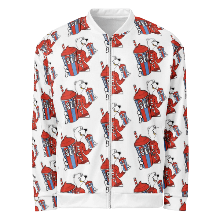 ISEEWHY BEAR PATTERN BOMBER product image (1)