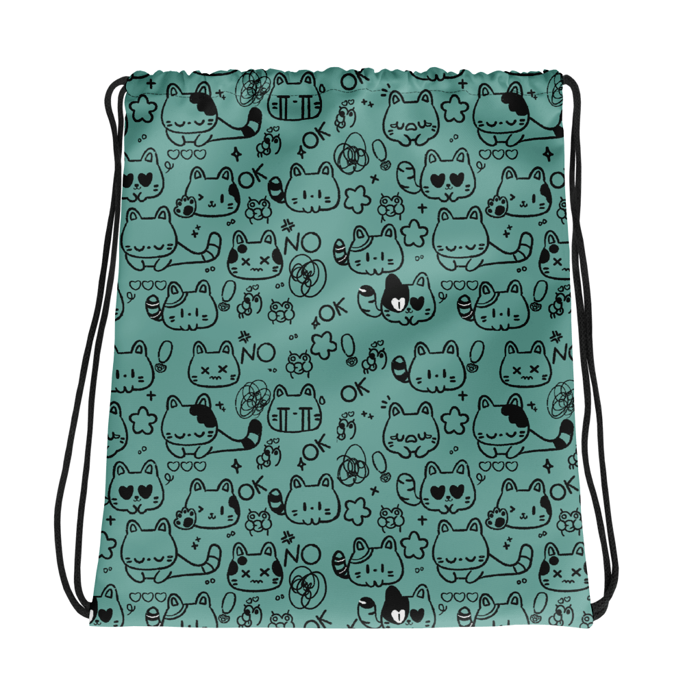 Cute Cat Doodles Drawstring Bag product image (1)