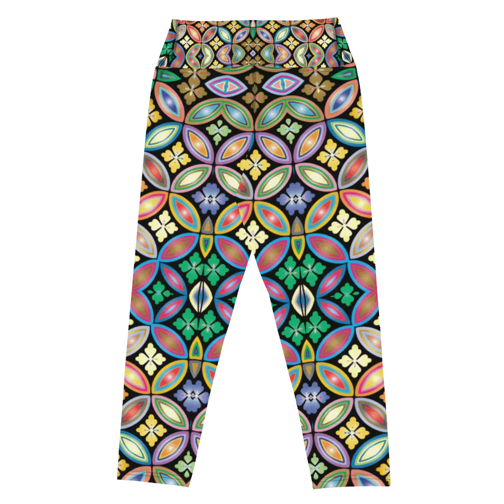 Batik Kawung Purple Yoga Capri Leggings product image (5)