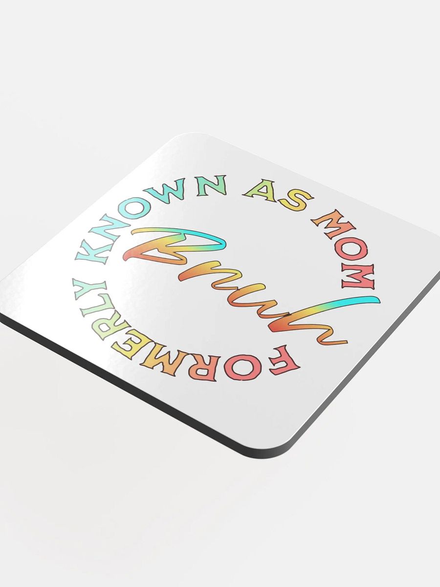 Formerly Known As Mom Bruh Playful Gradient Cork Coaster product image (4)