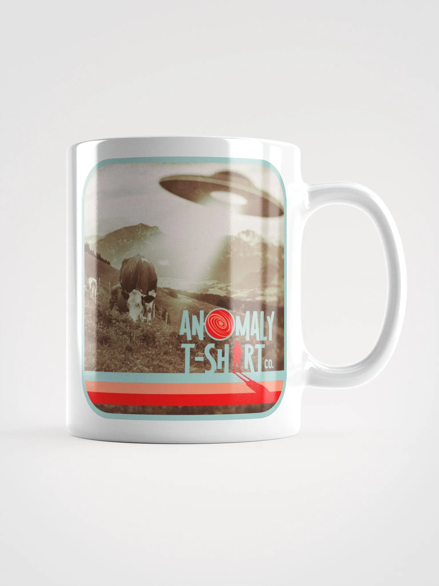 Vintage UFO Cattle Abduction White Mug product image (3)