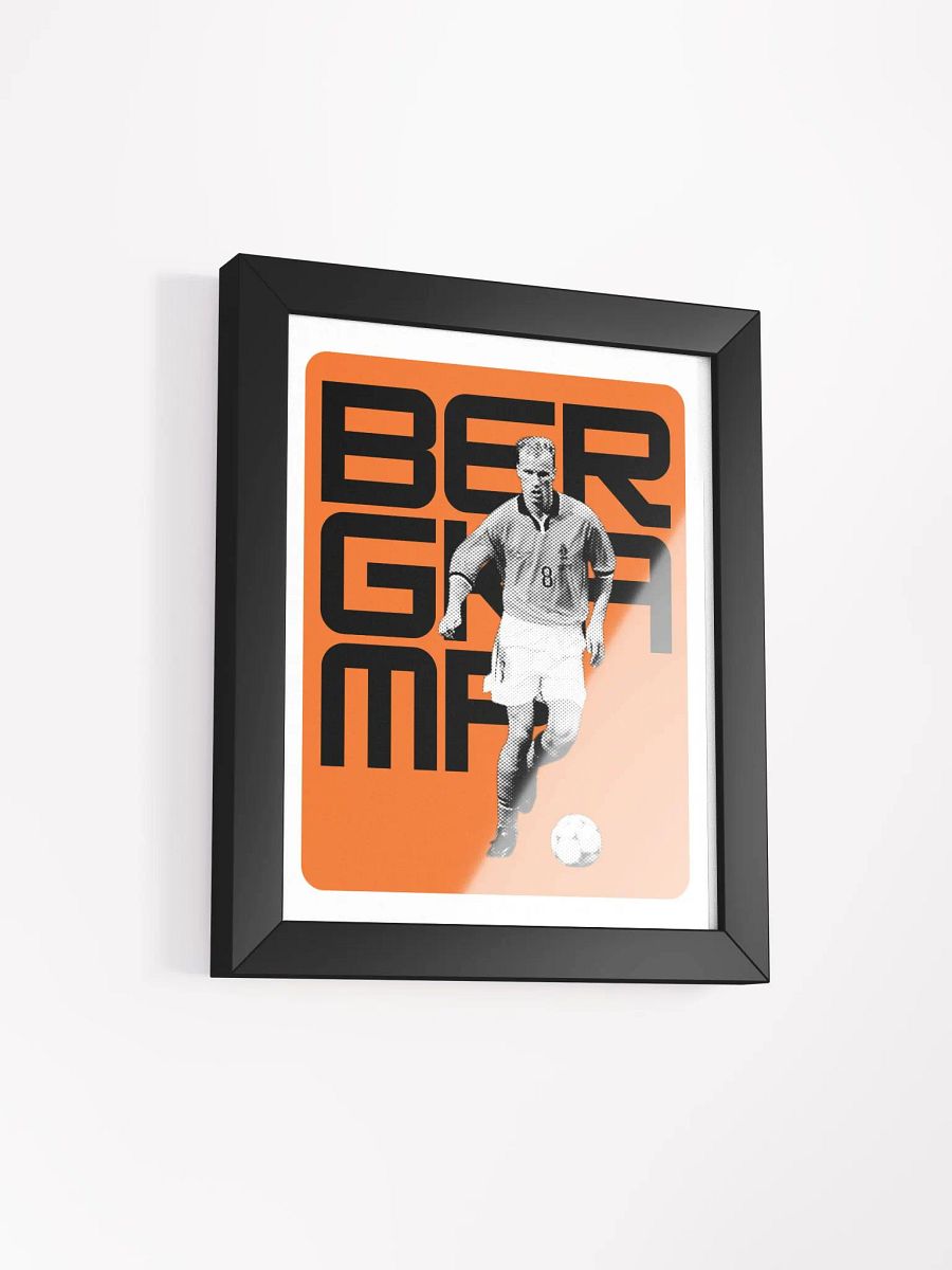 Dennis Bergkamp BW Netherlands Name Art Framed Print product image (1)
