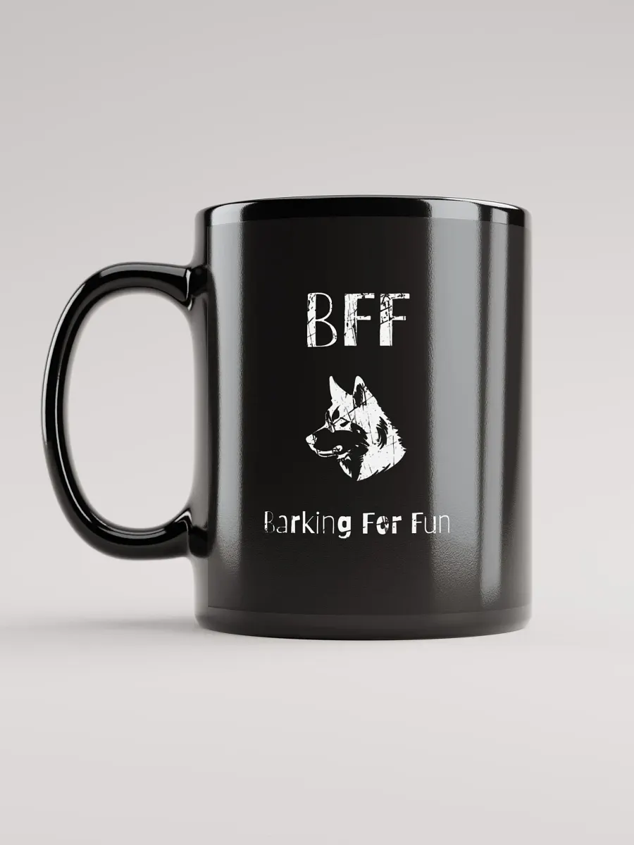 Siberian husky BFF Barking for fun, noisy dog, funny pun, cute joke, ambidextrous right-handed left-handed tea coffee mug product image (2)