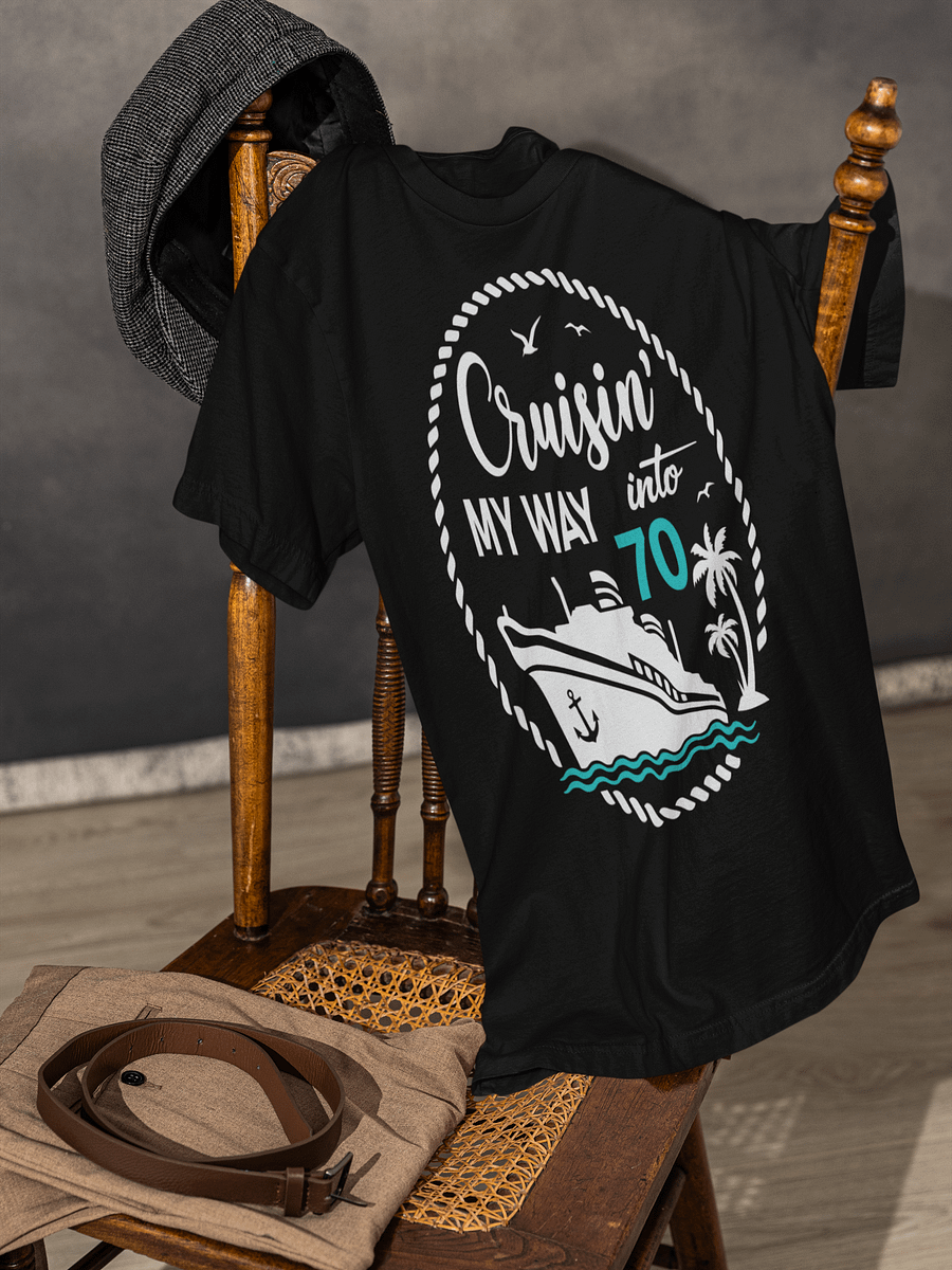 Cruisin' My Way Into 70 Unisex Softstyle T-Shirt Dark Colours product image (3)