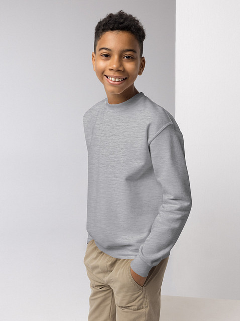 Photo showing Gildan Youth Crew Neck Sweatshirt