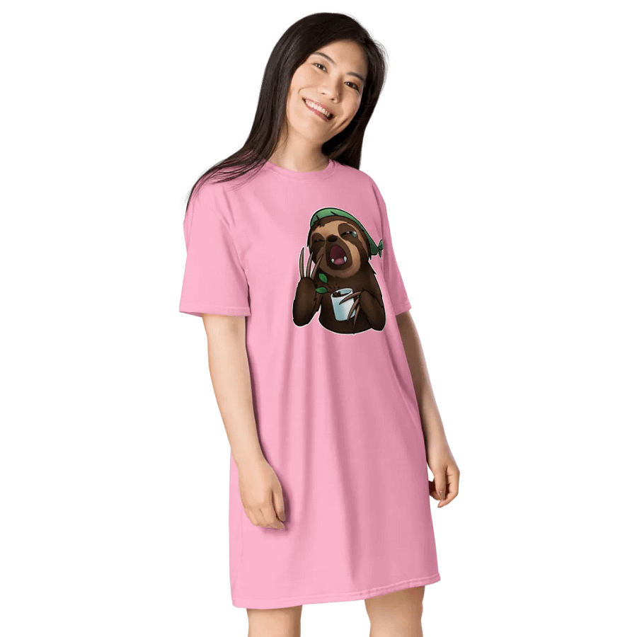 Cotton Candy Pink Snoozy Sloth All-Over Dress product image (4)