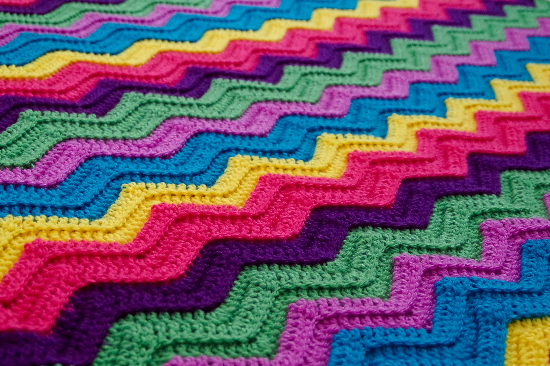 Rainbow Ridge Afghan - PDF Ripple Blanket Crochet Pattern & Video Tutorial product image (1)