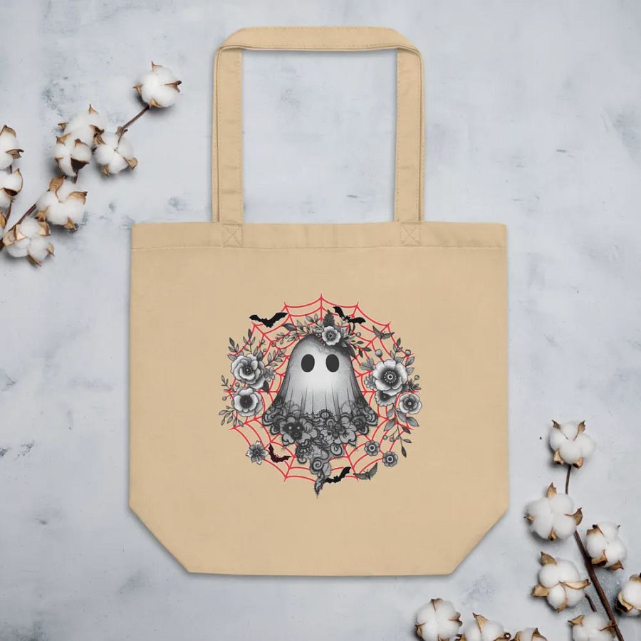Lacey Ghost Whimsical Veiled Eco Tote product image (3)