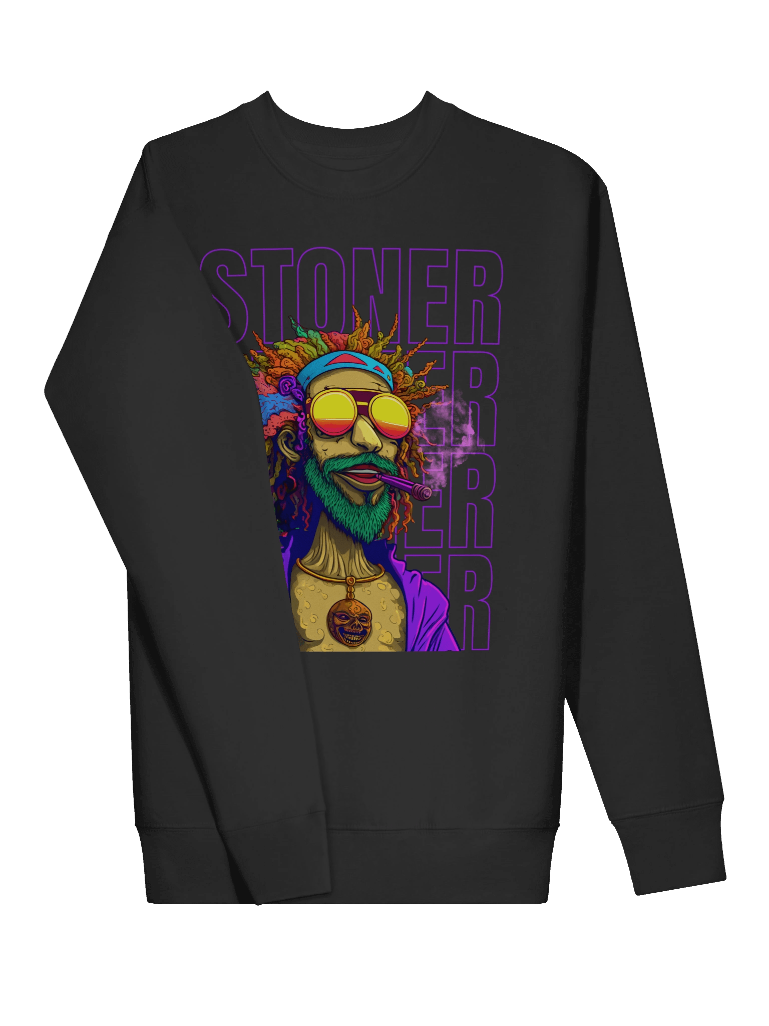 Psychedelic - Stoner Dude - Cannabis Design | Premium Unisex Sweatshirt product image (8)