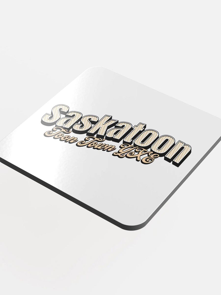 Saskatoon Toon Town YXE Glossed Cork Coaster product image (4)