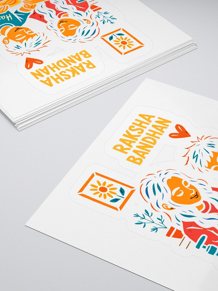 Raksha Bandhan Sister-Brother Collaboration: Vibrant Cultural Art Sticker product image (11)