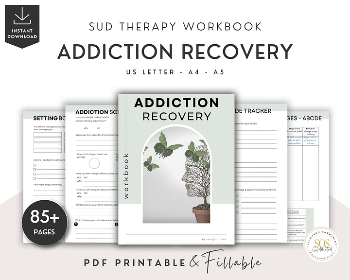 Addiction Recovery Workbook and Sobriety Journal - DIGITAL product image (1)