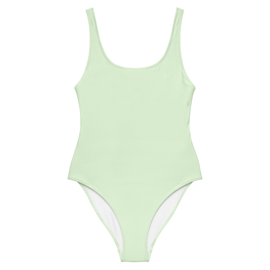 Pastel Mint Green Solid Color Retro Inspired Women's One Piece Swimsuit product image (1)