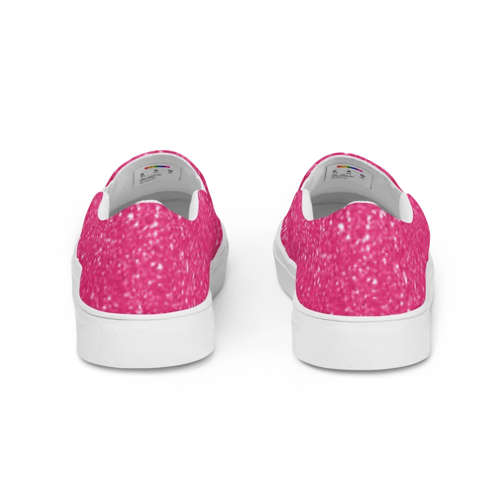 Sparkling Pink Glitter Women's Slip-On Shoes product image (4)