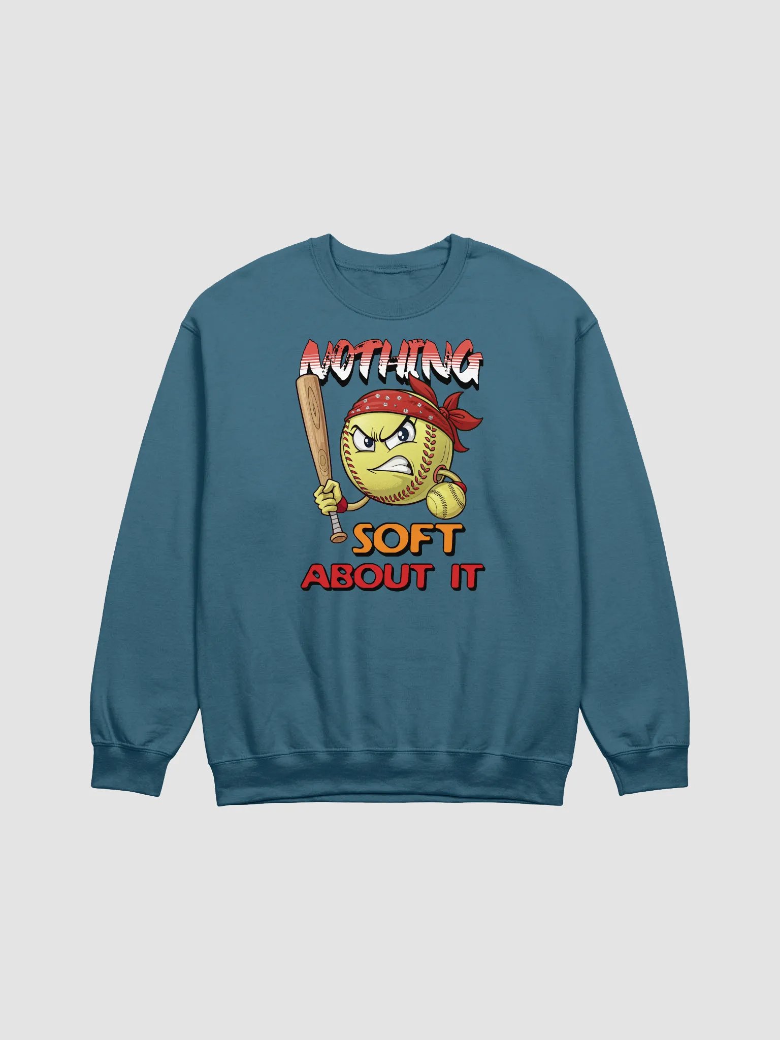 Nothing Soft About It Softball Angry Bandana Crewneck product image (11)