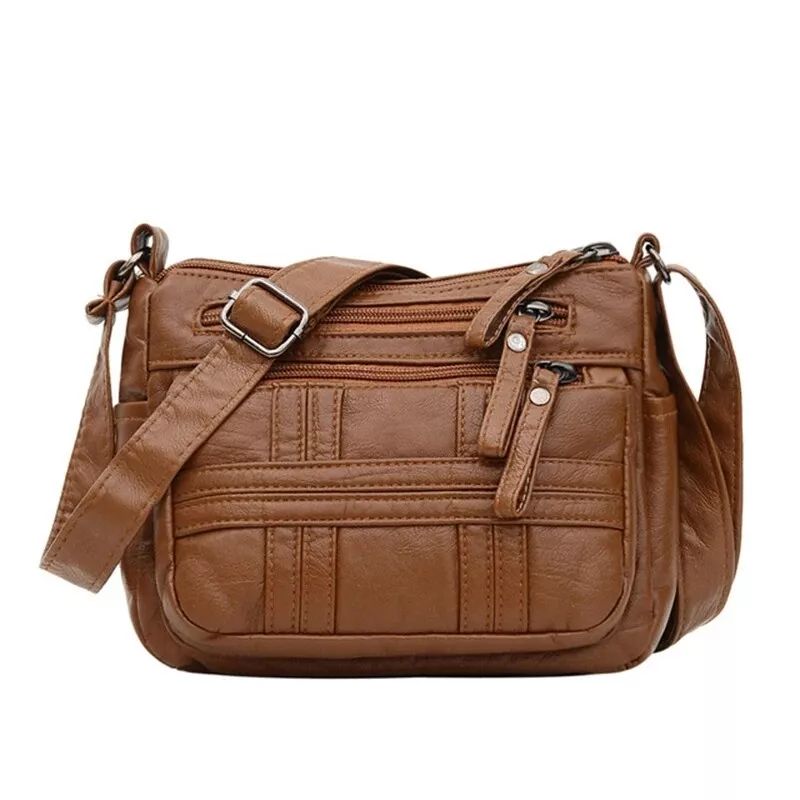 Women's Leather Organizer Purse Shoulder Bag Multiple Pockets Crossbody Handbag product image (2)