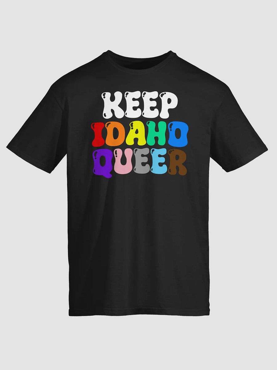 "KEEP IDAHO QUEER" dark t-shirt product image (3)