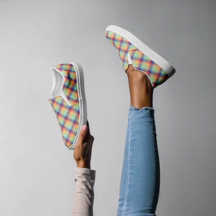 Bright Pastel Plaid Women's Slip-On Shoes product image (8)