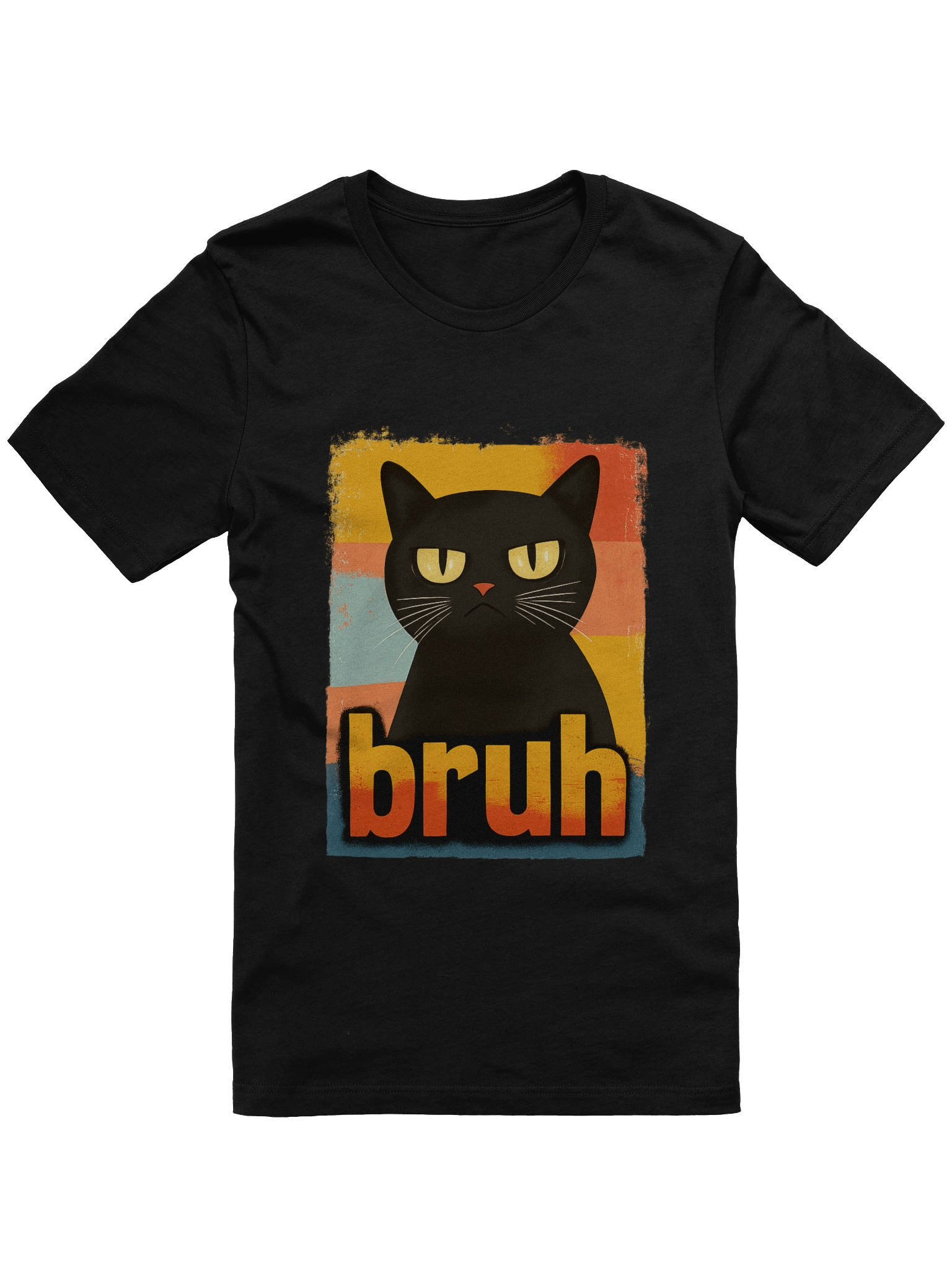 Funny "Bruh" Cat Meme T-Shirt | Relatable Humor Graphic Tee product image (1)