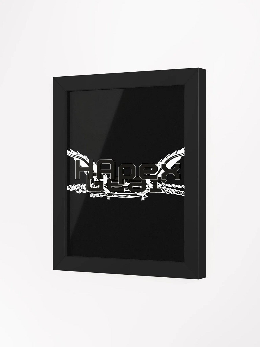 Framed - Black - High-Quality Matte Poster - Embroidered - Black HApex Gear Black Logo product image (3)
