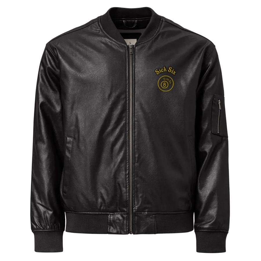 Sick Six Gang Shi Faux Leather Bomber Jacket product image (1)