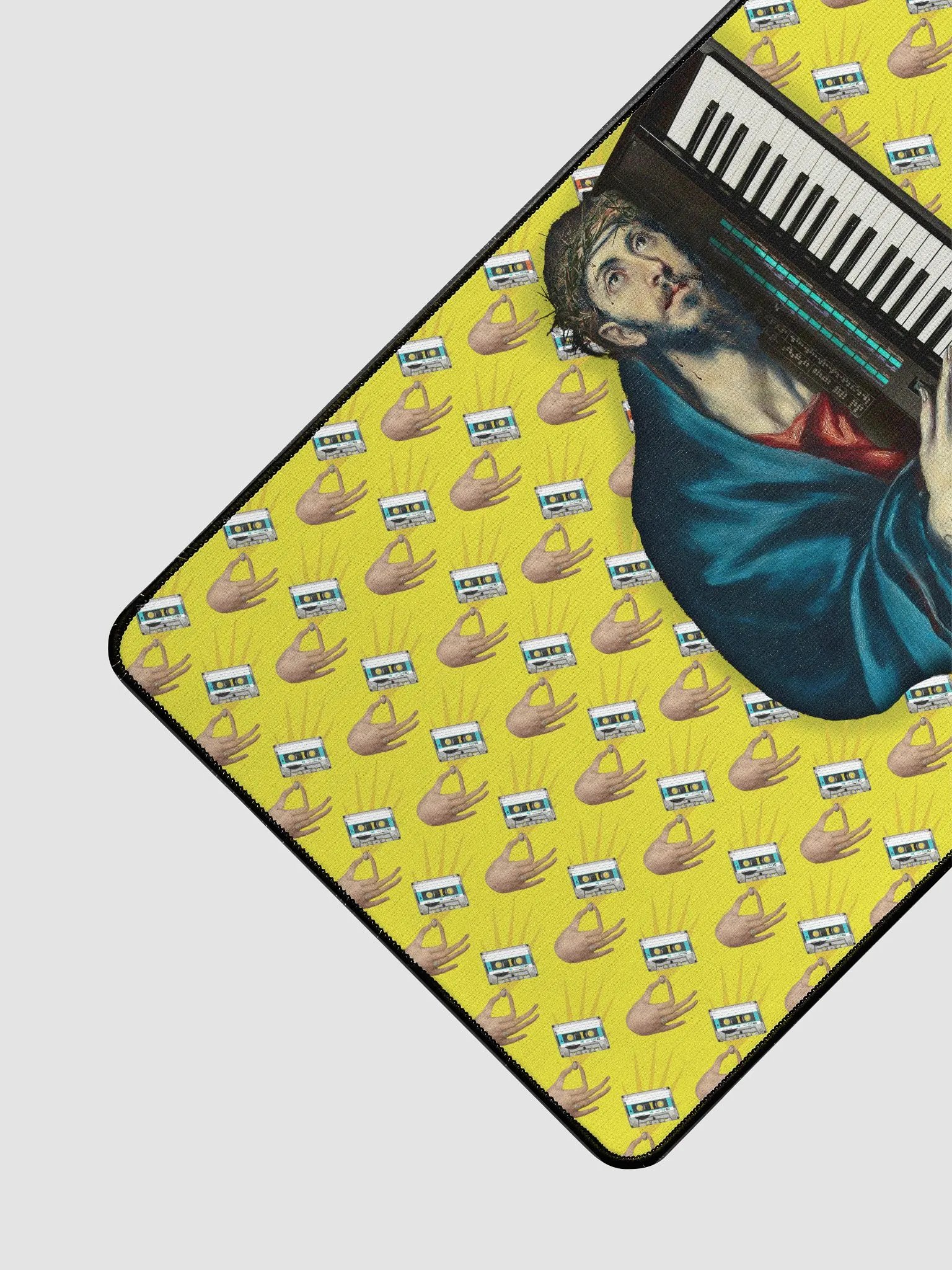 Christ Carrying the DX7 by Frank Fonik (Yamaha DX7), Techno EDM Desk Mat product image (3)