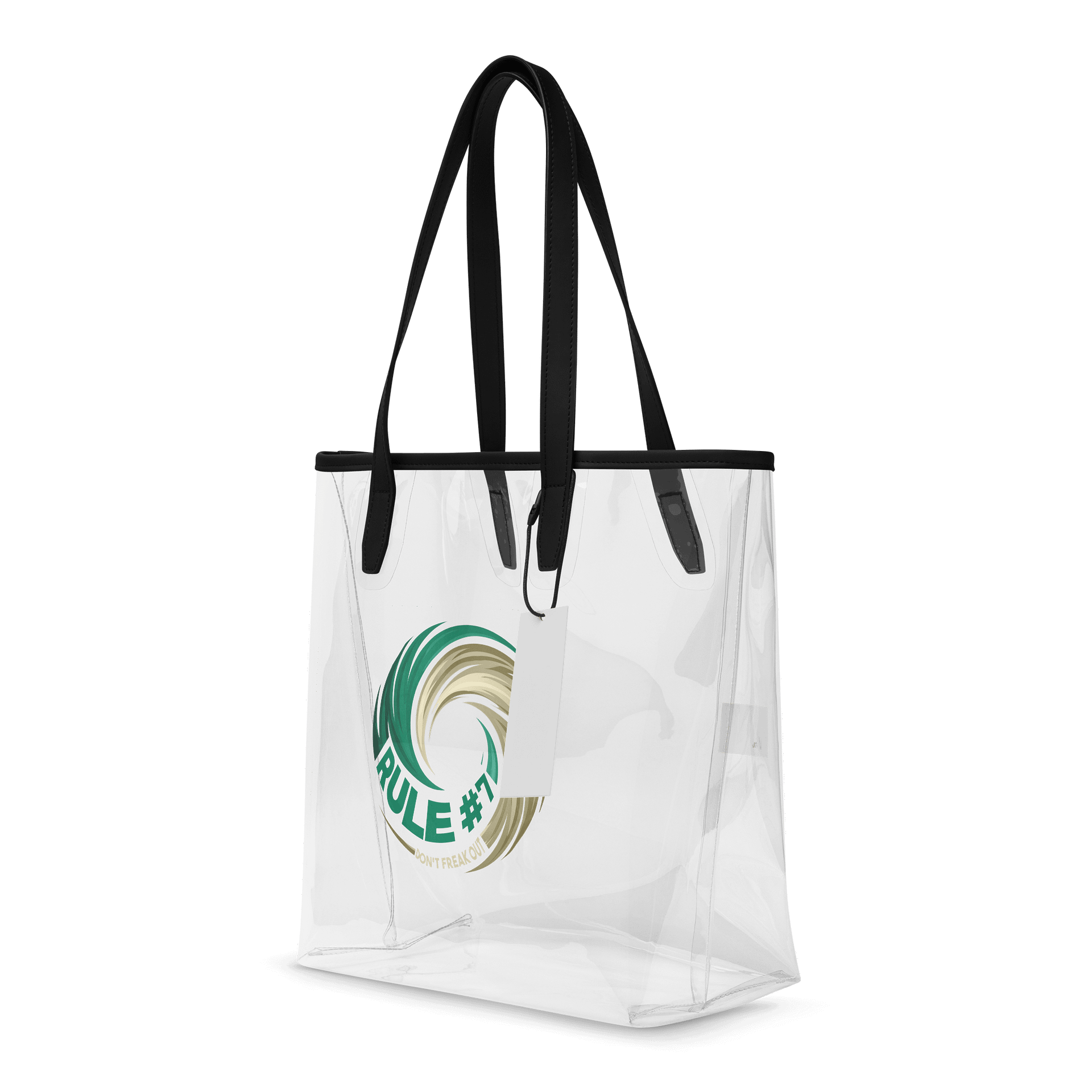 Rule #7 Clear Plastic Tote Green and Gold product image (4)