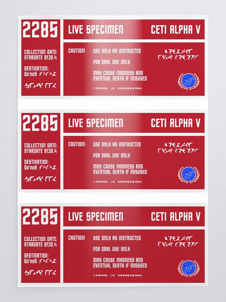 Ceti Eel Caution Label sticker sheet product image (2)
