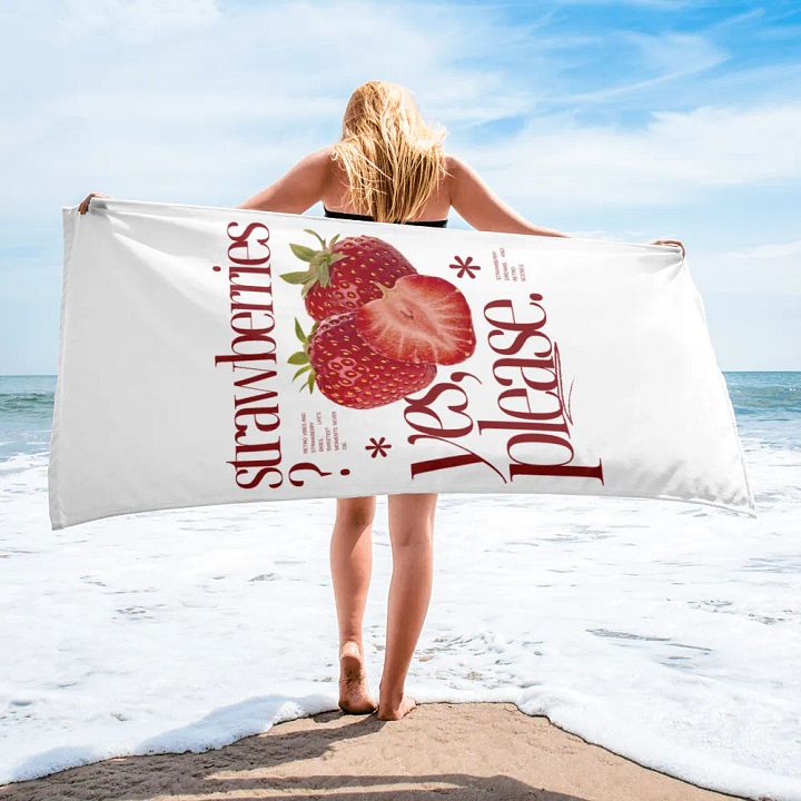 Retro Strawberries Sublimated Towel product image (1)