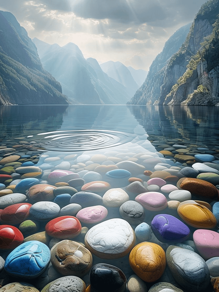 Tranquil Mountain Lake Framed Poster product image (1)