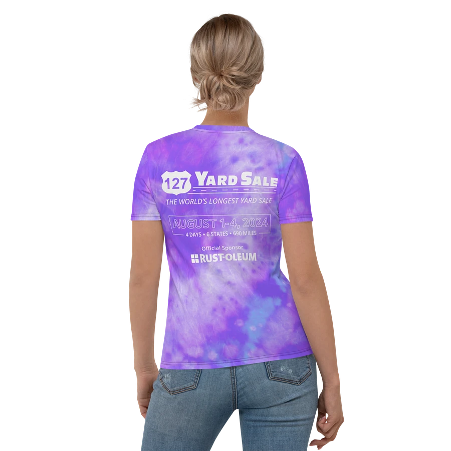 127 Yard Sale (2024) - All-Over Lavender Blue Tie-Dye Print Women's Crew Neck T-Shirt product image (22)