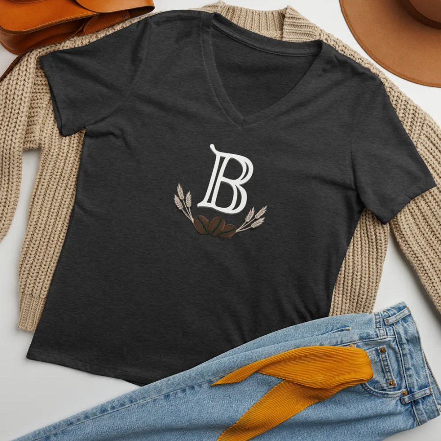 Bean and Barrel Logo and Channel Womens V-Neck T-Shirt product image (11)