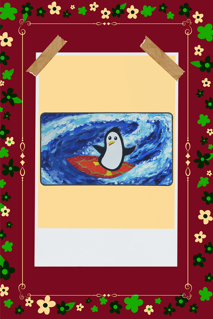Surfing Penguin Desk Mat product image (1)