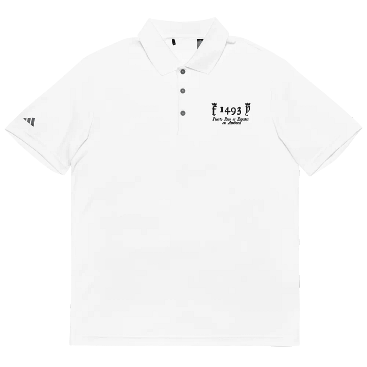 Polo Adidas con letras bordadas - 1493 Puerto Rico es España en América product image (1)