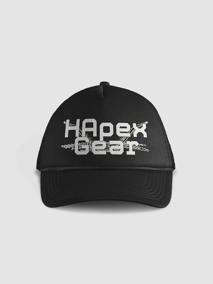Foam Trucker Hat - White HApex Gear Black Logo product image (1)