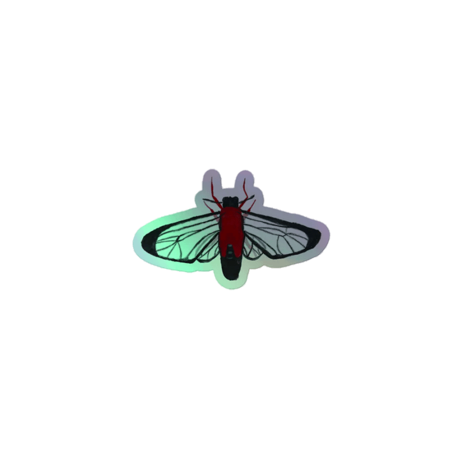 Scarlet-Bodied Wasp Moth Sticker (Holo) product image (1)