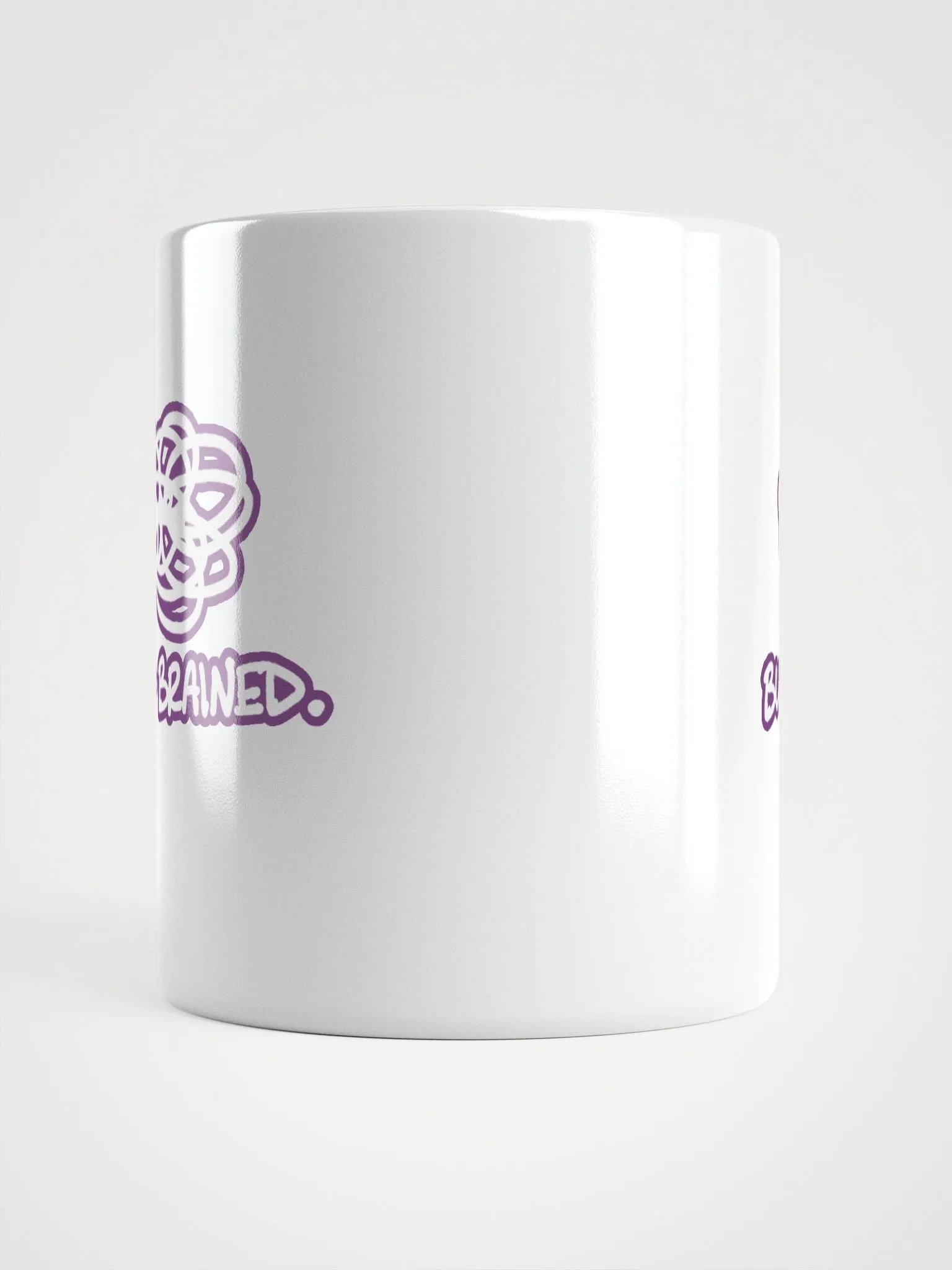 BUSY-BRAINED (lined design, #763D7D) glossy white mug product image (9)