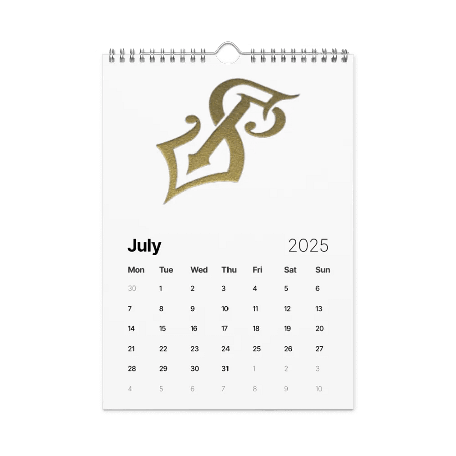 Golden Ornamental R 2025 Wall Calendar product image (7)