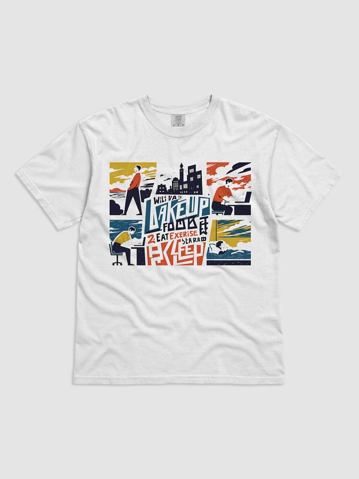 City Life Balance | Wake, Work, Rest Art Heavyweight T-Shirt product image (4)