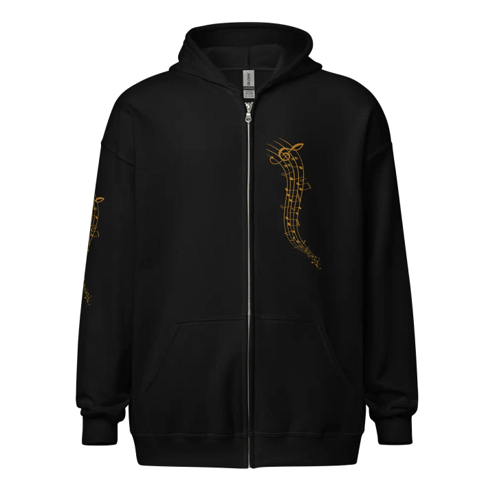 Golden Musical Elegance Zip Hoodie product image (1)