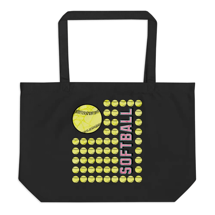 US Flag Softball Love Organic Tote Bag product image (1)